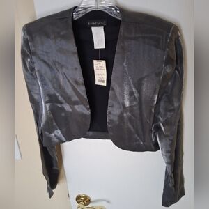 NWT Rhapsody Metallic Silver Women's Shrug